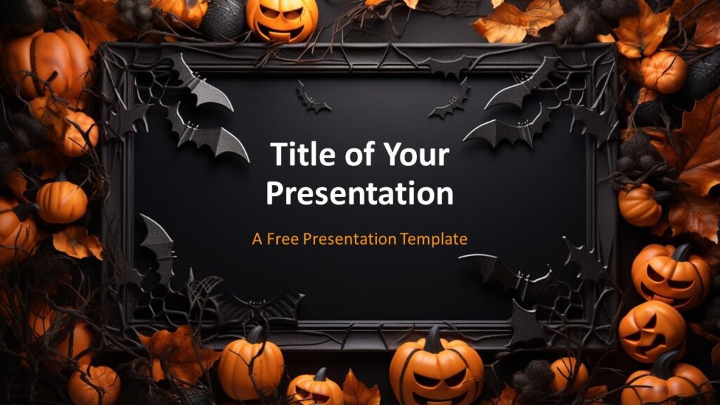 Cover slide of the Halloween presentation template.