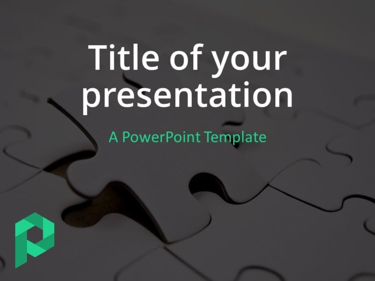 Free Jigsaw Puzzle PowerPoint Template (Dark) - Cover Slide