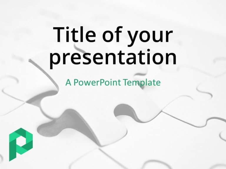 Free Jigsaw Puzzle PowerPoint Template (Light) - Cover Slide