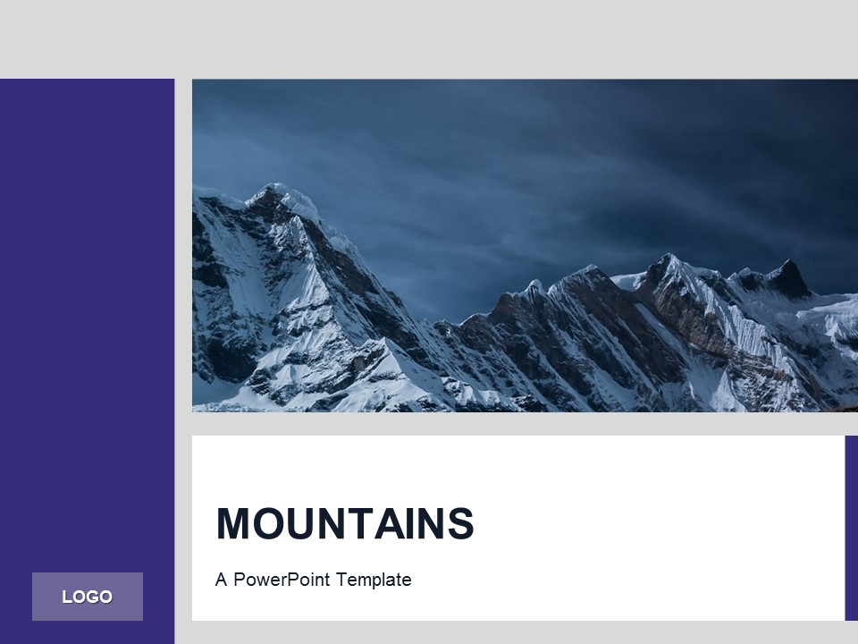 Free Purple PowerPoint Template Mountains