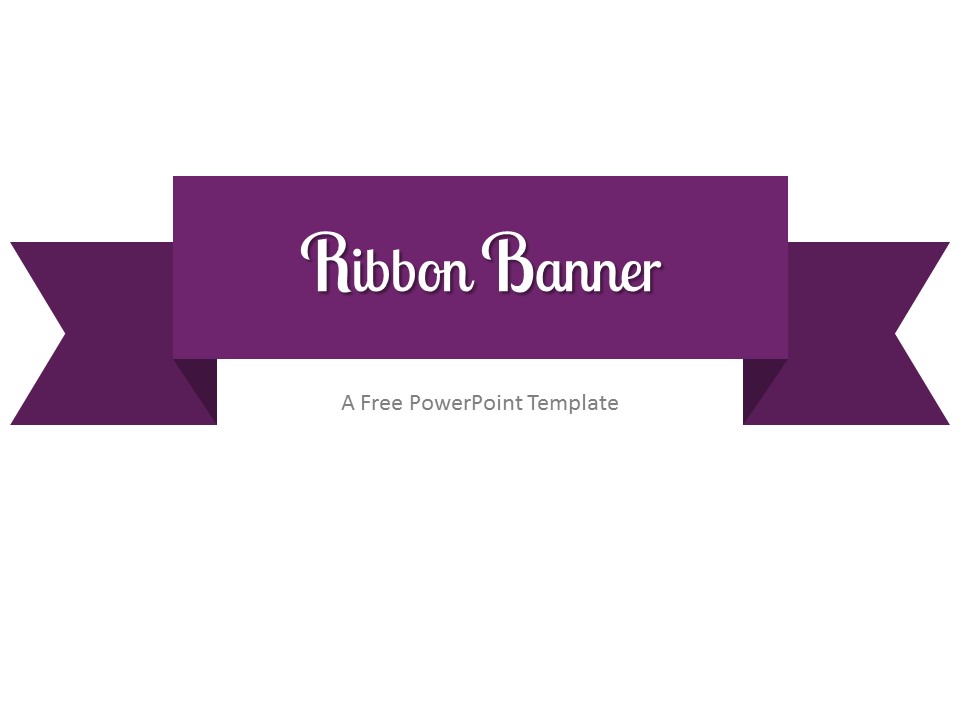 Free Purple Ribbon Banner PowerPoint Template