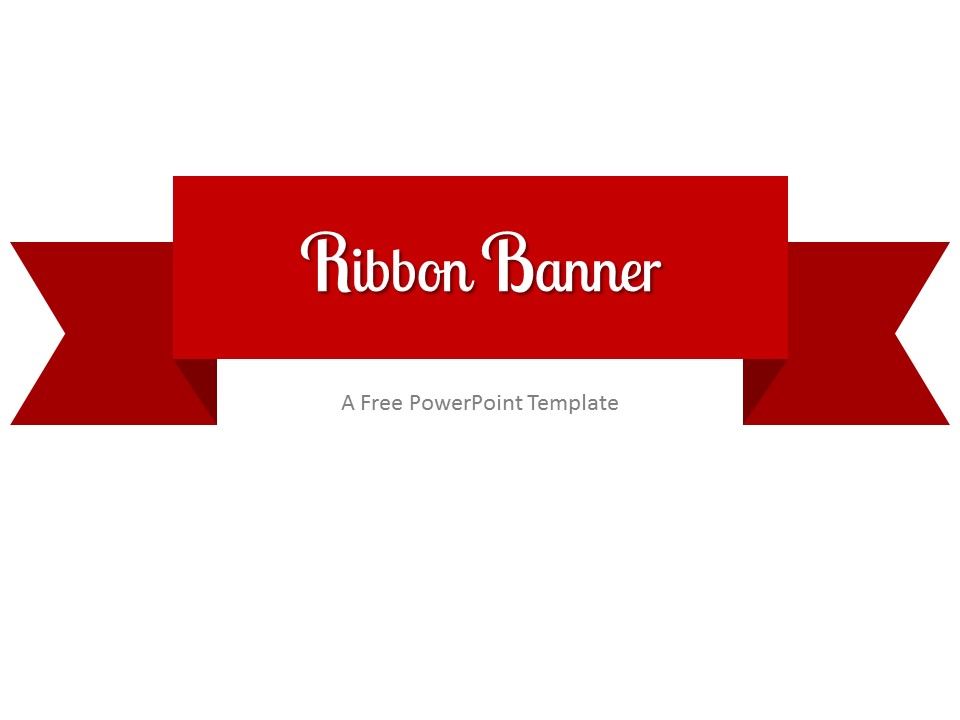 Free Red Ribbon Banner PowerPoint Template