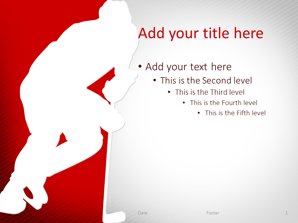 Hockey PowerPoint Template Red