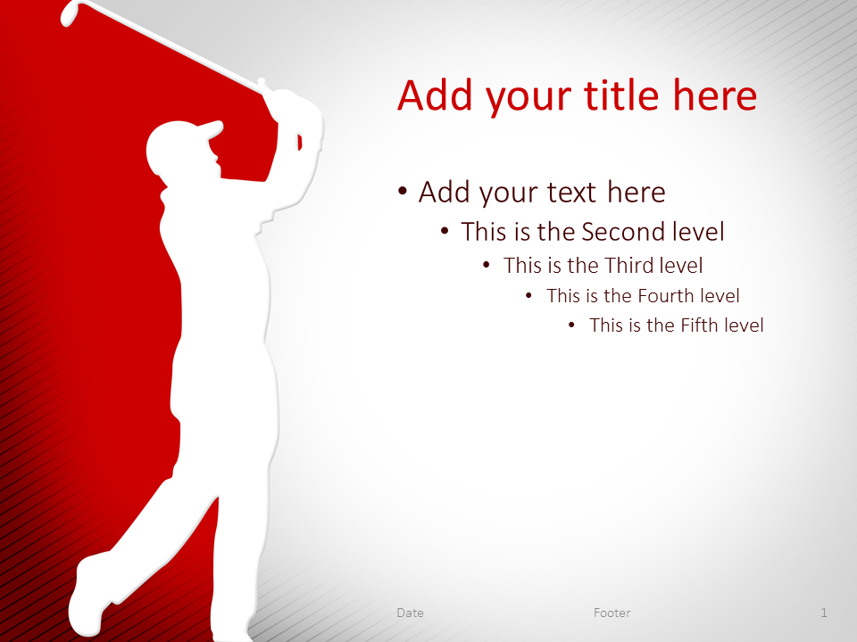 Golf PowerPoint Template Red