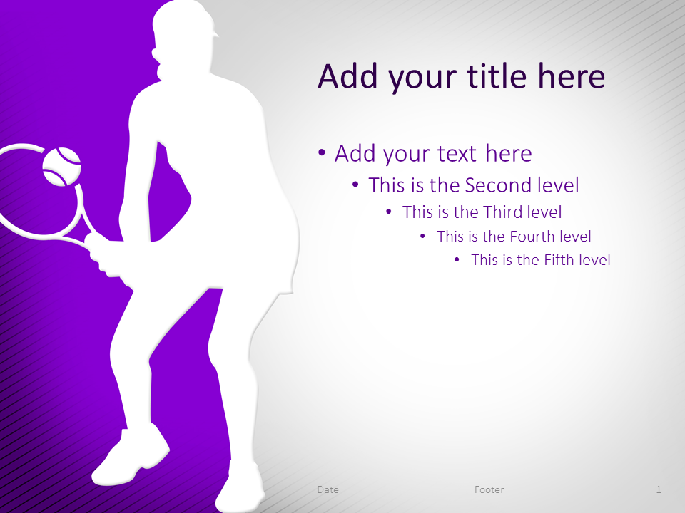 Tennis PowerPoint Template Purple