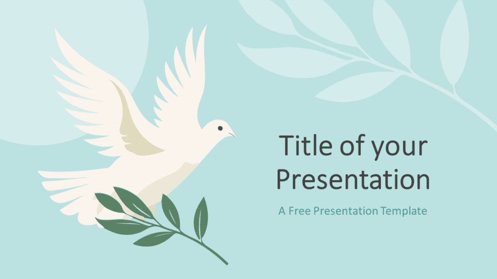 Free Dove Peace Template for Google Slides - Cover Slide