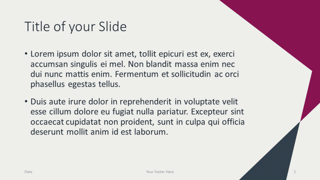 Free Irregular Polygons Template for Google Slides – Title and Content Slide (Variant 1)