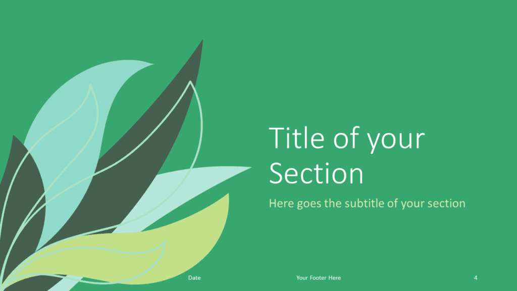 Free Tropical Leaves Template for Google Slides – Section Slide (Variant 1)