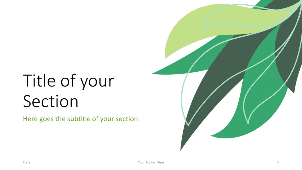 Free Tropical Leaves Template for Google Slides – Section Slide (Variant 2)