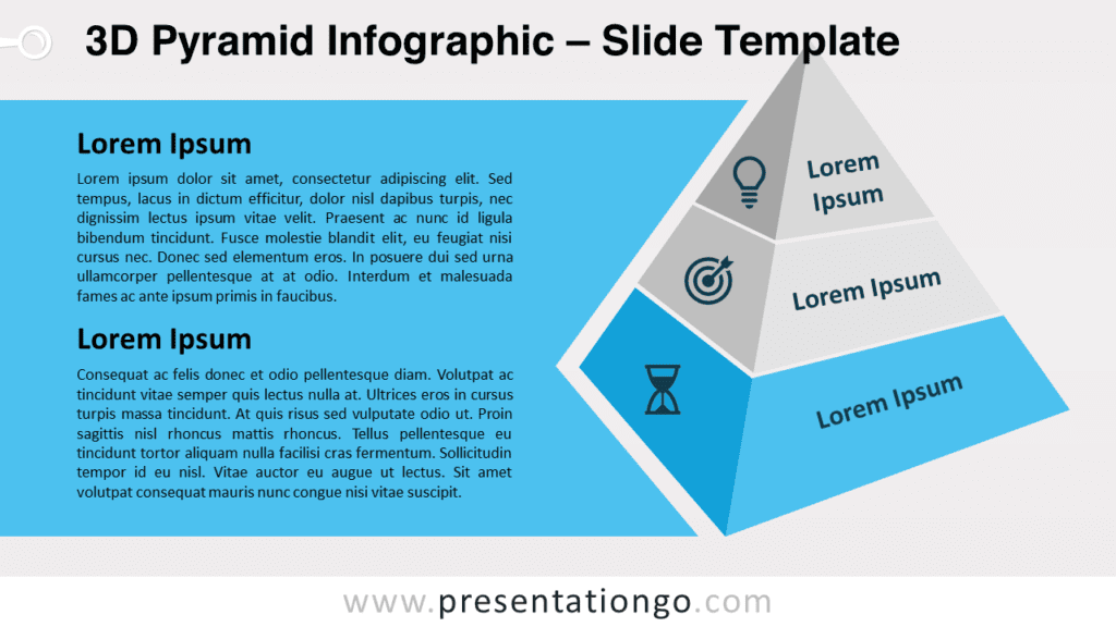 Free 3D Bottom Pyramid Infographic for PowerPoint and Google Slides
