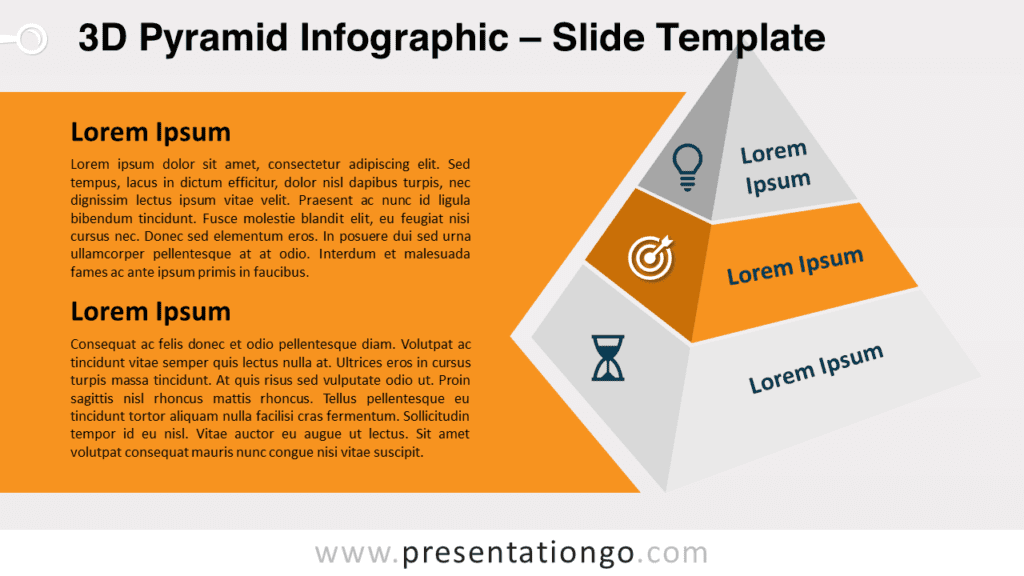 Free 3D Middle Pyramid Infographic for PowerPoint and Google Slides