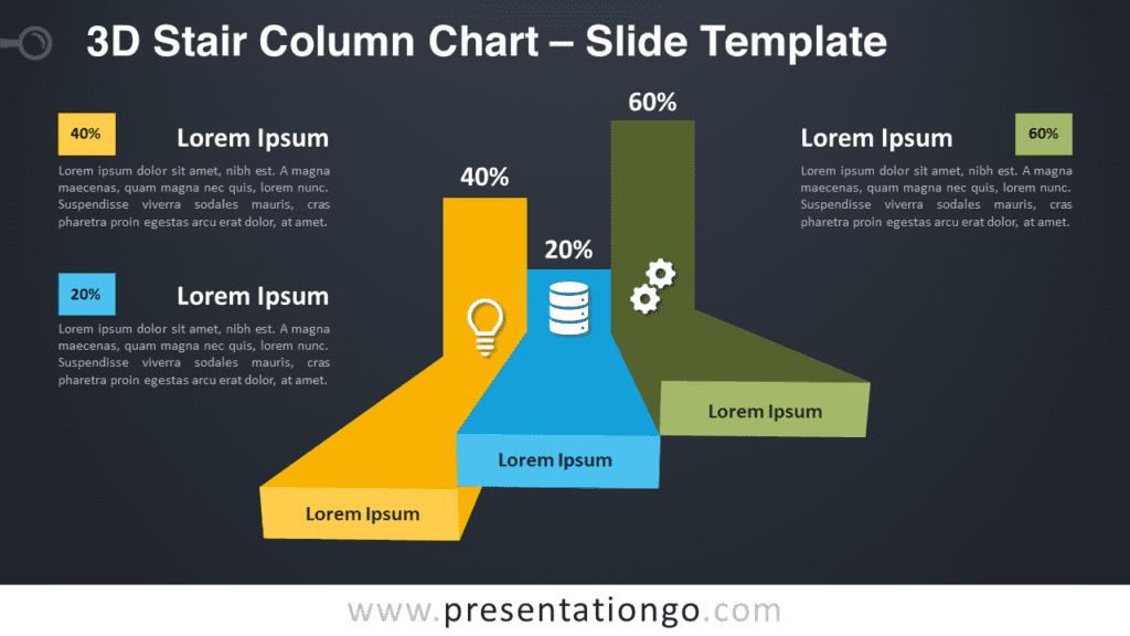 Free 3D Stair Column Chart Graphics for PowerPoint and Google Slides