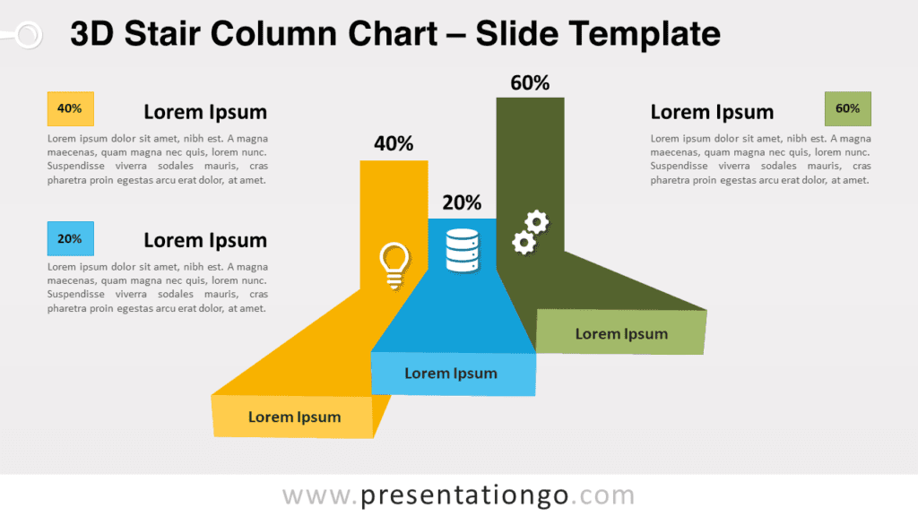Free 3D Stair Column Chart for PowerPoint and Google Slides