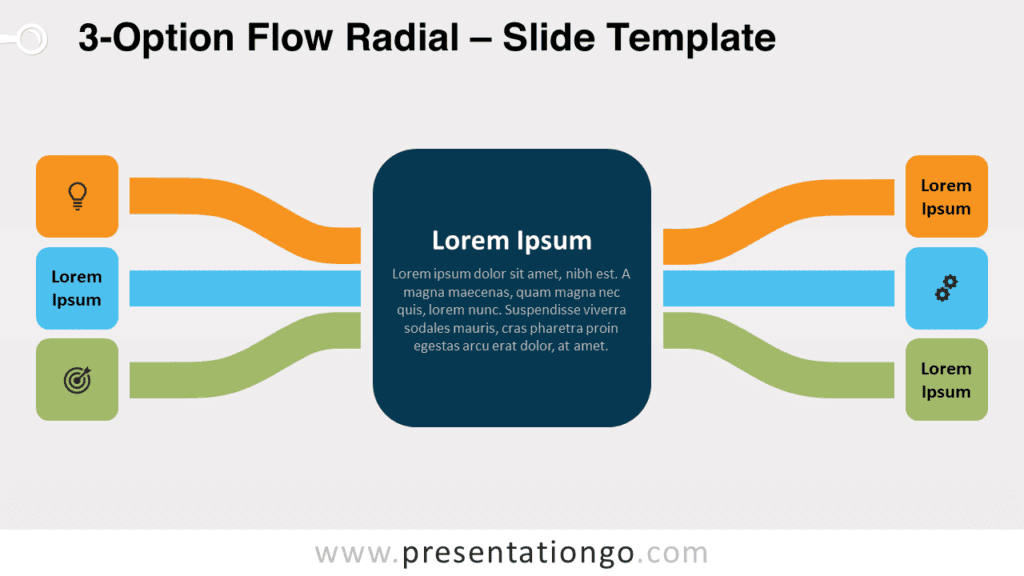 Free 3-Option Flow Radial for PowerPoint and Google Slides