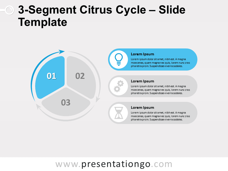Free 3-Segment Citrus Cycle 1st for PowerPoint