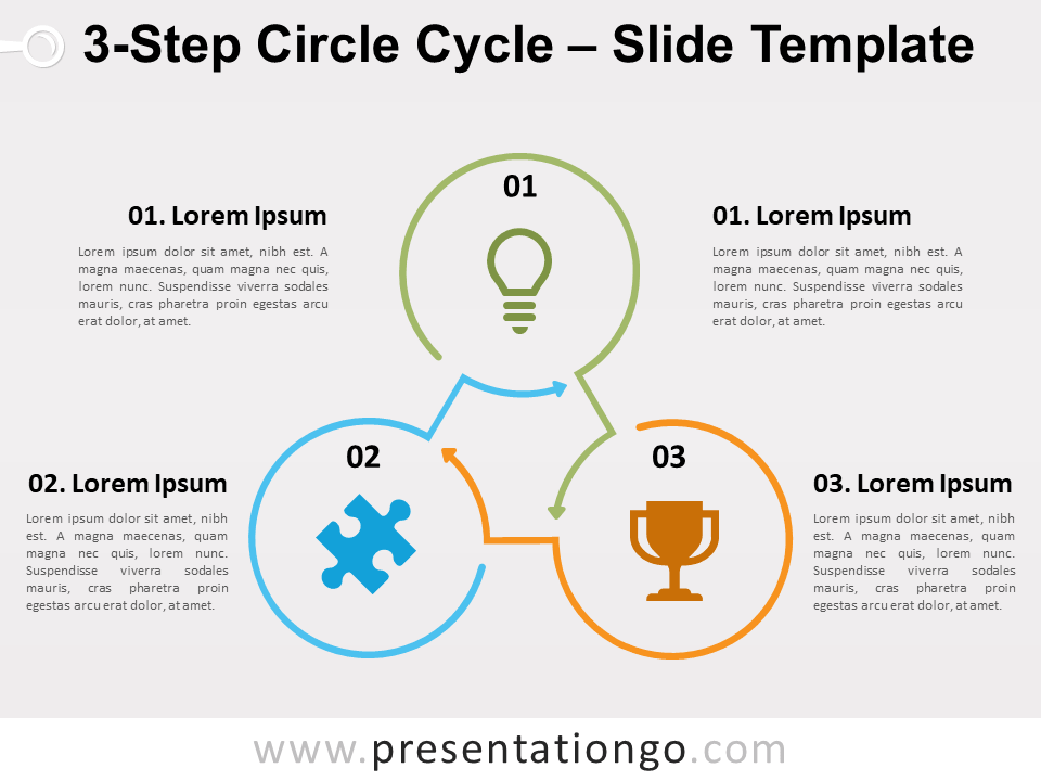Free 3 Step Circle Cycle for PowerPoint