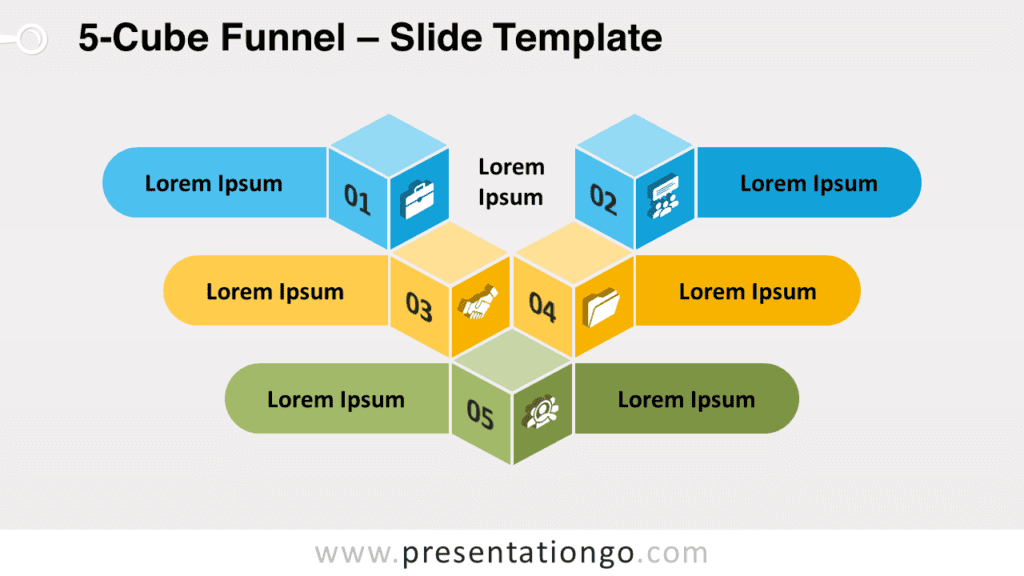 Free 5-Cube Funnel for PowerPoint and Google Slides