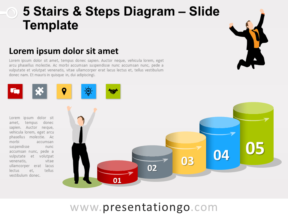 Free 5 Stairs and Steps Slide Template