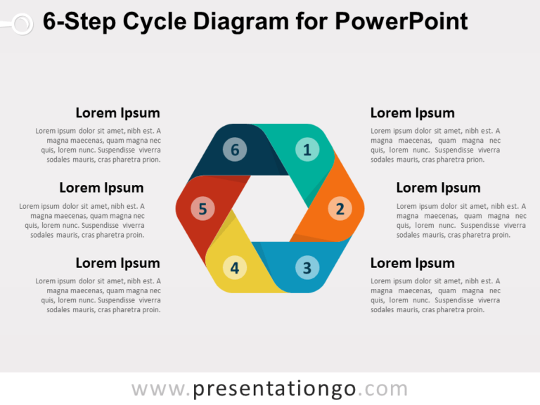 Free 6-Step Cycle Diagram for PowerPoint