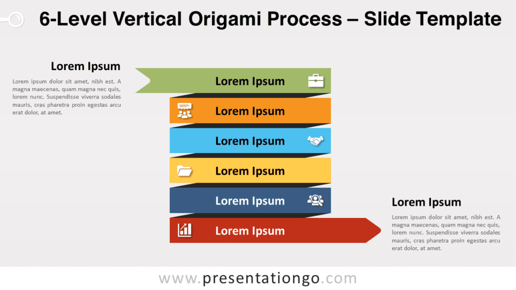 Free 6-Level Vertical Origami Process for PowerPoint and Google Slides