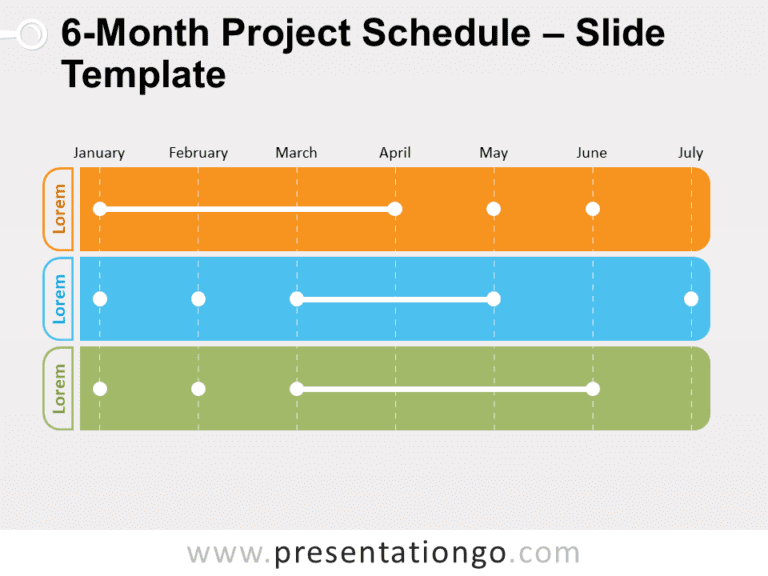 Free 6-Month Project Schedule for PowerPoint
