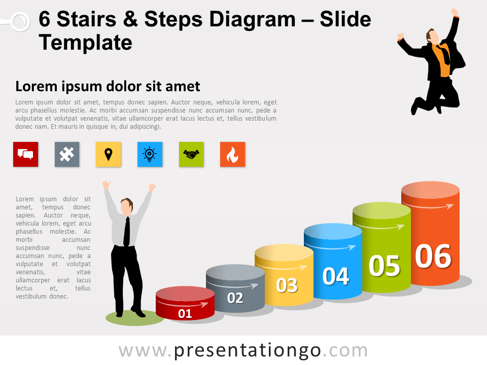 Free 6 Stairs and Steps Slide Template