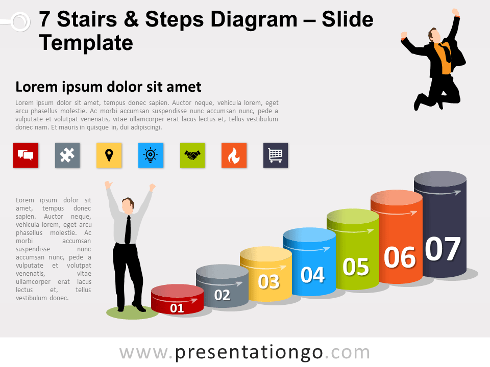 Free 7 Stairs and Steps Slide Template