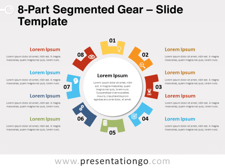 Free 8-Part Segmented Gear for PowerPoint