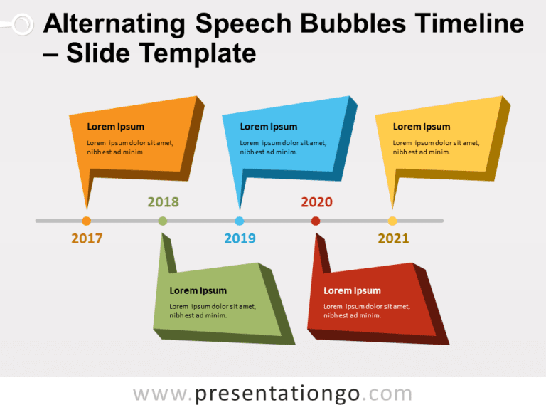 Free Alternating Speech Bubbles Timeline for PowerPoint