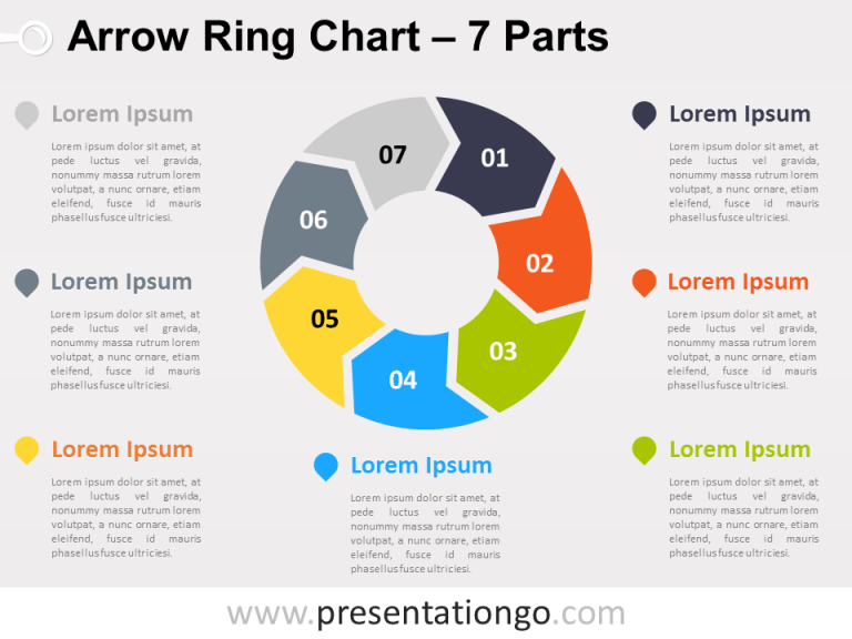 Free editable 7-Parts Arrow Ring PowerPoint Chart