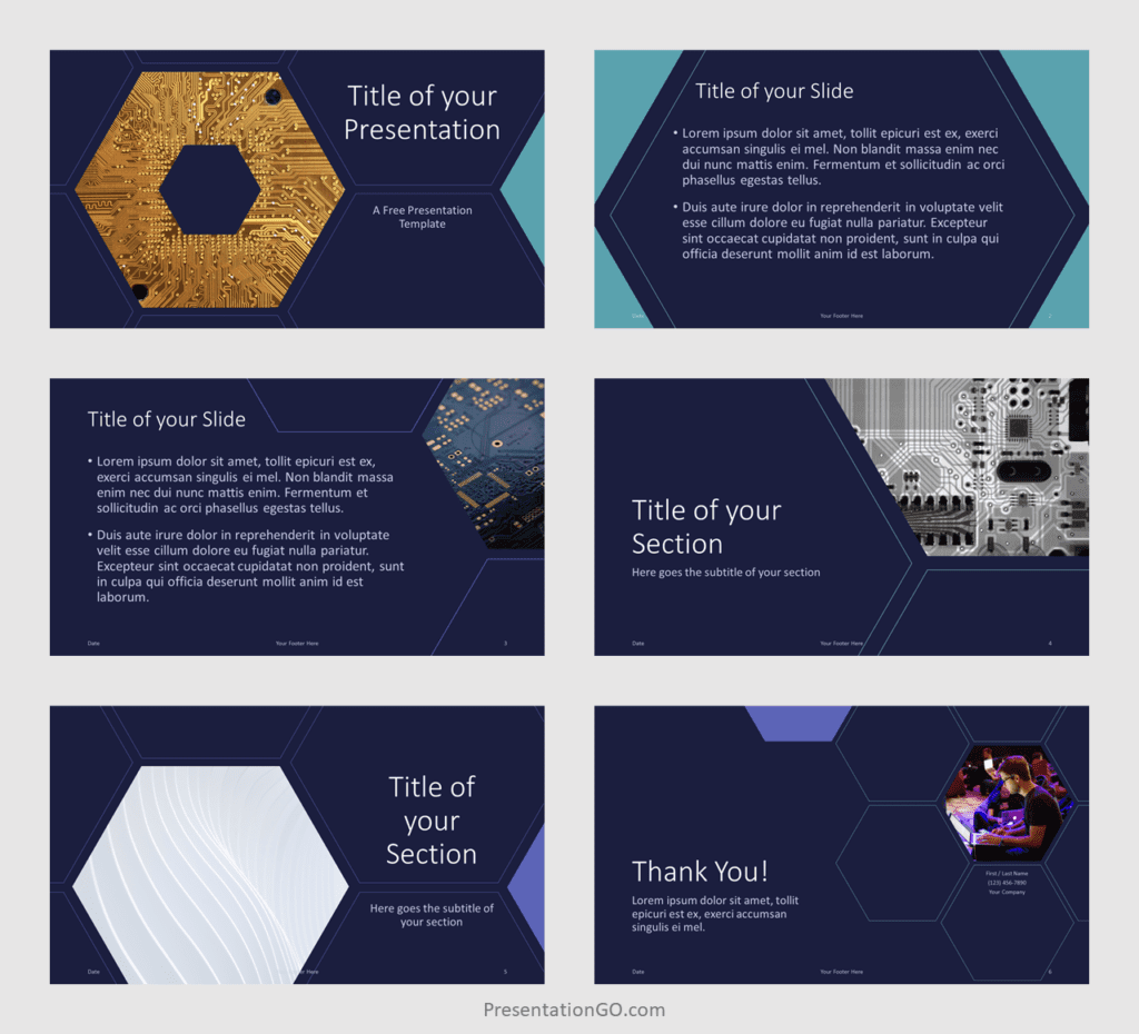 Free Beehive Tech PowerPoint Template - Example with Photos