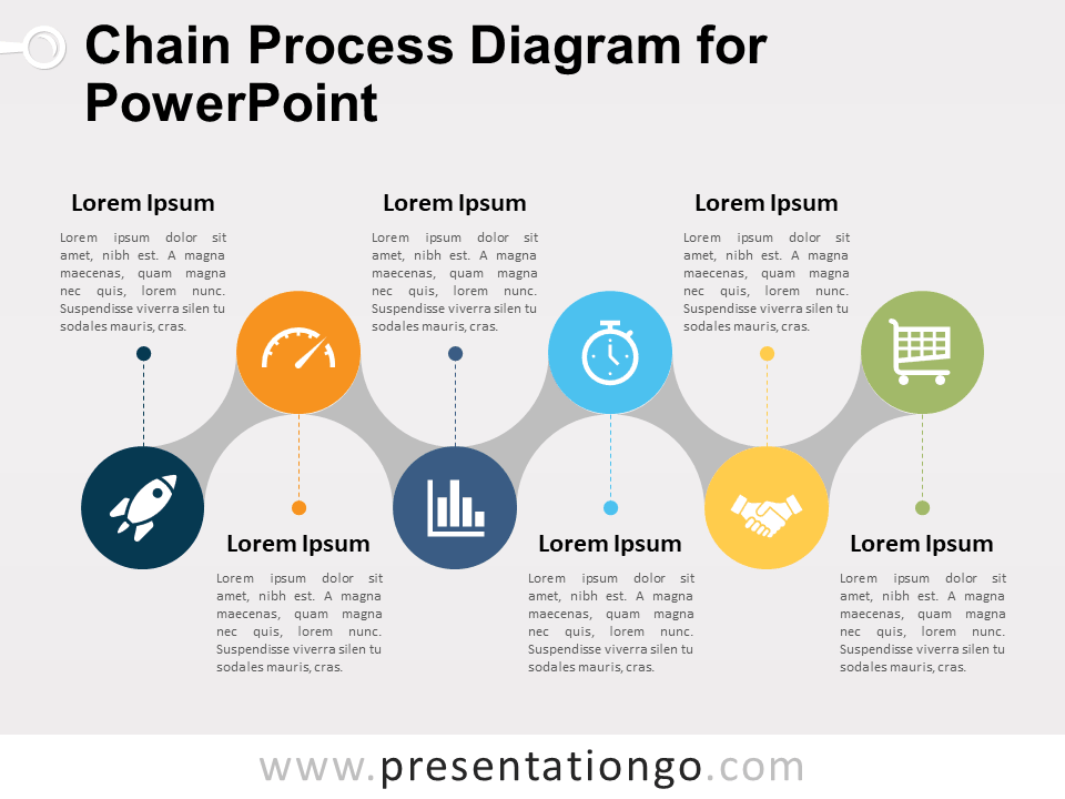 Free Chain Process PowerPoint Diagram with Text