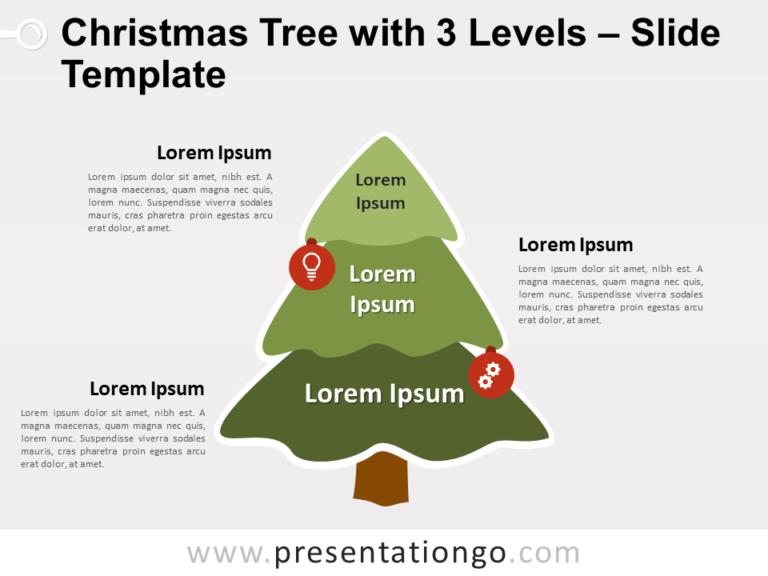 Free Christmas Tree with 3 Levels for PowerPoint