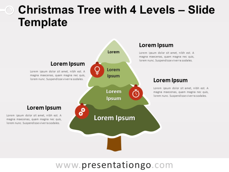 Free Christmas Tree with 4 Levels for PowerPoint