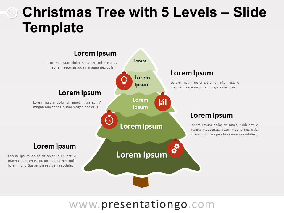 Free Christmas Tree with 5 Levels for PowerPoint