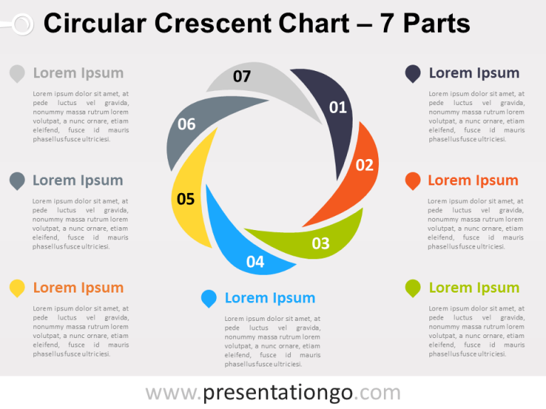 Free editable Circular Crescent PowerPoint Diagram with 7 Parts