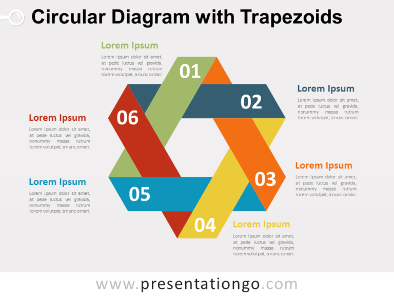 Free Circular Diagram with Trapezoids for PowerPoint