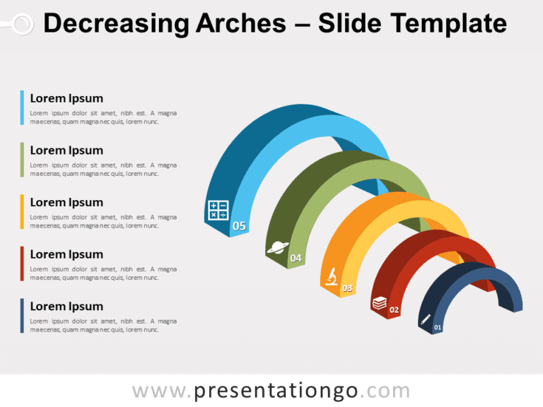 Free Decreasing Arches for PowerPoint