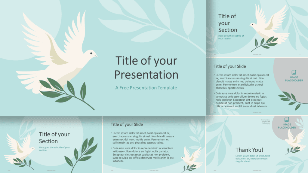 Free Dove Peace Template for Google Slides and PowerPoint
