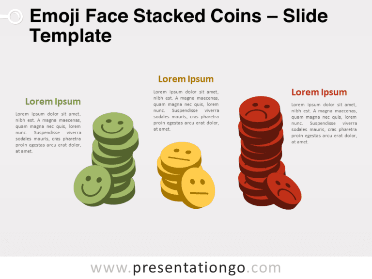 Free Emoji Face Stacked Coins for PowerPoint