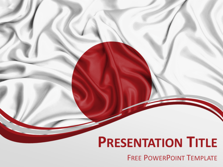 Free PowerPoint template with flag of Japan background