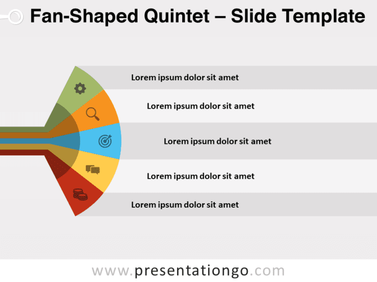 Preview of Fan-Shaped Quintet template for PowerPoint presentations