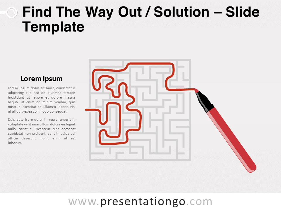 Free Find The Way Out Solution for PowerPoint