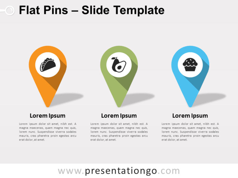 Free Flat Pins for PowerPoint