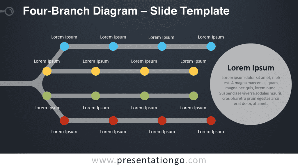 Free Four-Branch Diagram Graphics for PowerPoint and Google Slides