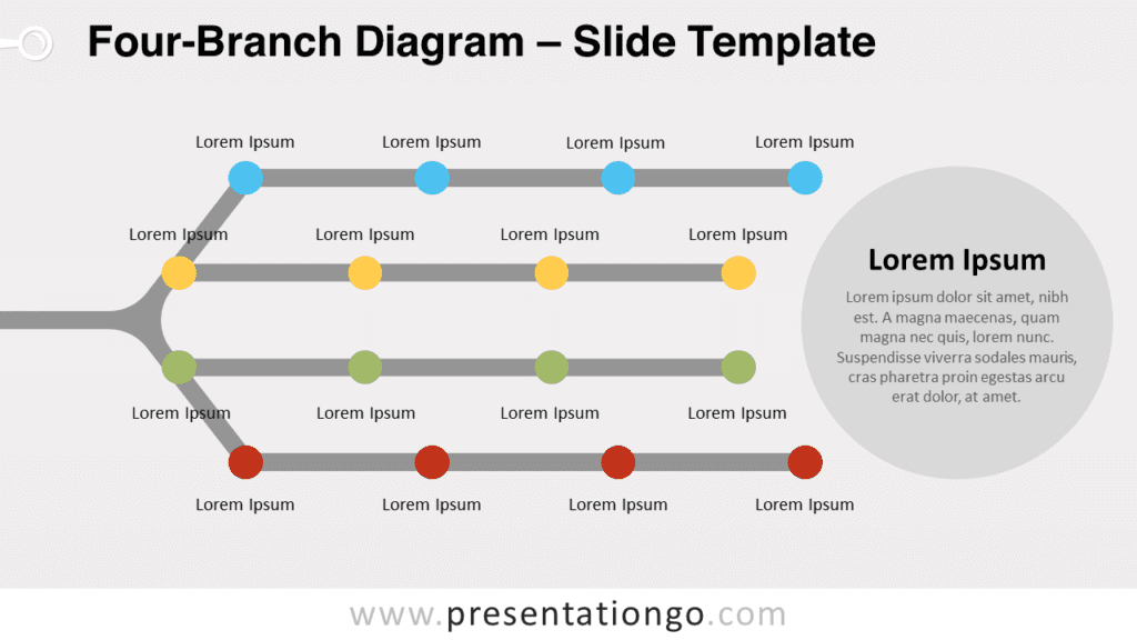 Free Four-Branch Diagram for PowerPoint and Google Slides