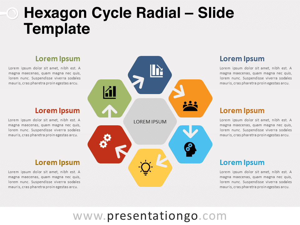 Free Hexagon Cycle Radial for PowerPoint