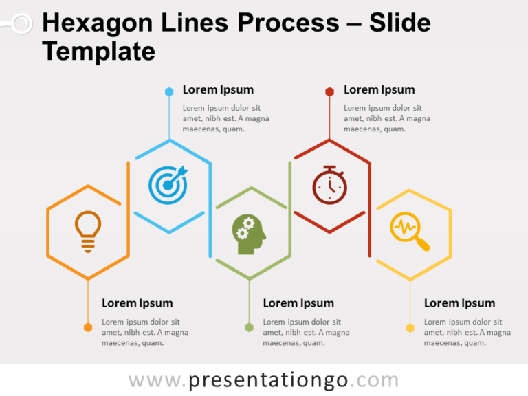 Free Hexagon Lines Process for PowerPoint