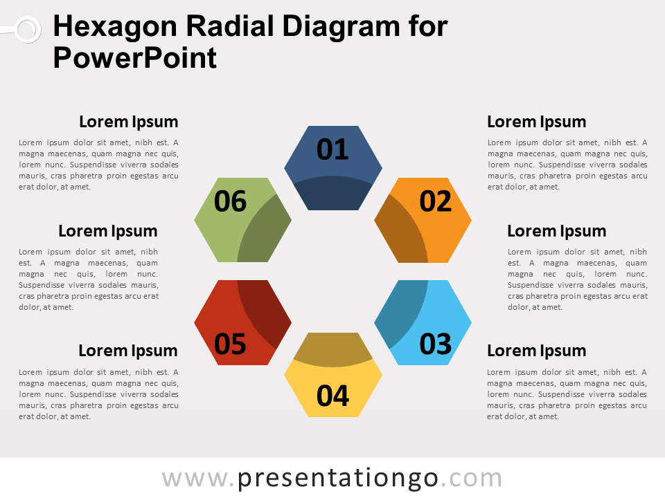 Free Hexagon Radial Diagram for PowerPoint
