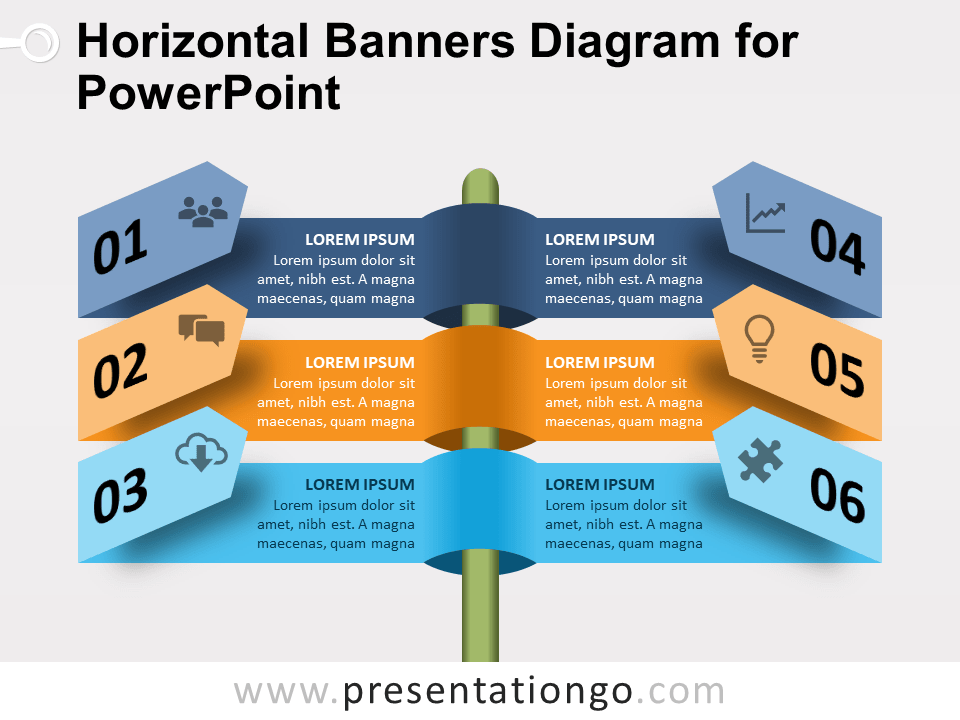 Free Horizontal Banners Diagram for PowerPoint